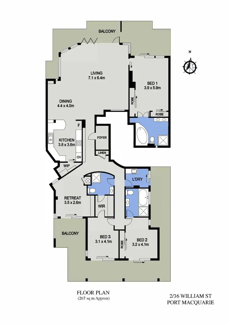 Floorplan of Homely unit listing, 2/36 William Street, Port Macquarie NSW 2444