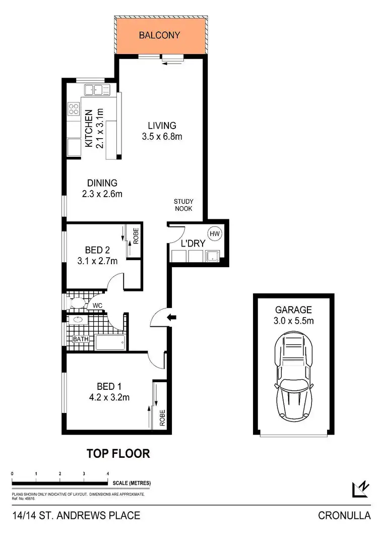 Floorplan of Homely apartment listing, 14/14 St Andrews Place, Cronulla NSW 2230