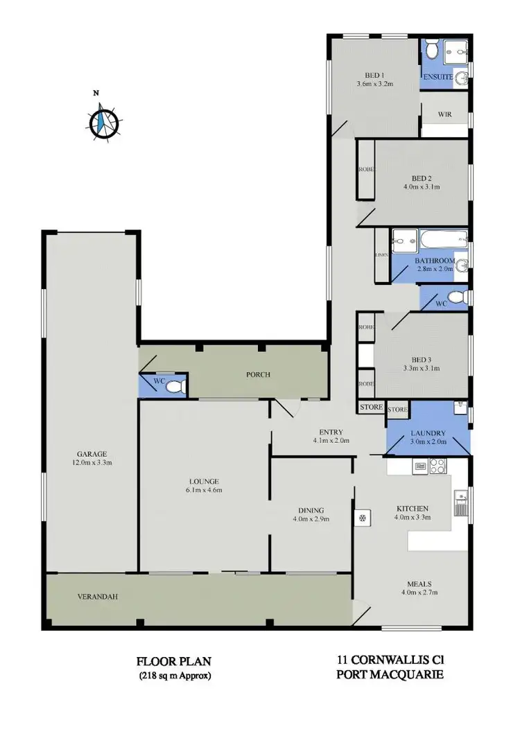 Floorplan of Homely house listing, 11 Cornwallis Close, Port Macquarie NSW 2444