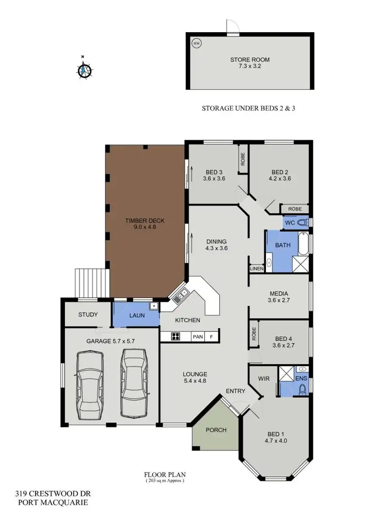 Floorplan of Homely house listing, 319 Crestwood Drive, Port Macquarie NSW 2444