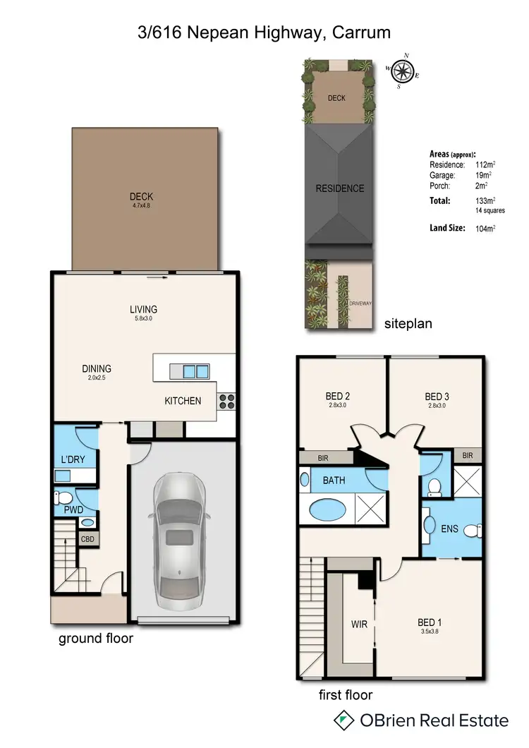 Floorplan of Homely townhouse listing, 3/616 Nepean Highway, Carrum VIC 3197