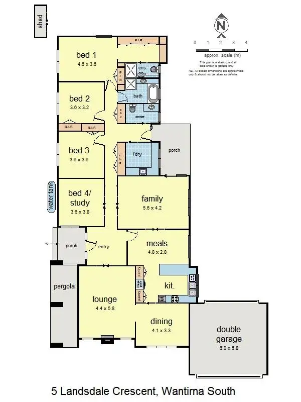 Floorplan of Homely house listing, 5 Landsdale Crescent, Wantirna South VIC 3152