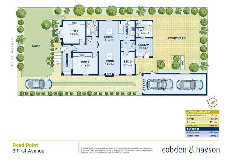 Floorplan of Homely house listing, 3 First Avenue, Rodd Point NSW 2046