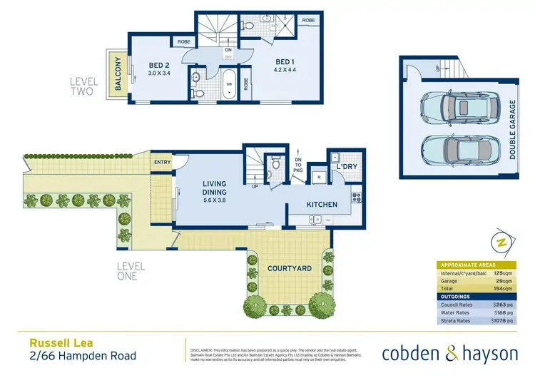 Floorplan of Homely townhouse listing, 2/66 Hampden Road, Russell Lea NSW 2046