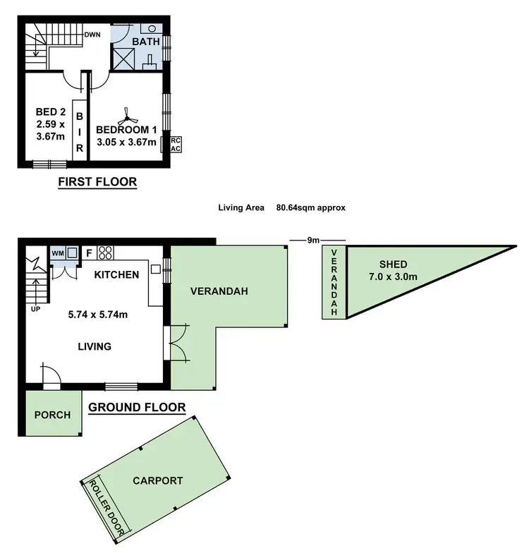 Floorplan of Homely townhouse listing, 1/14 Llewen Street, Hillcrest SA 5086