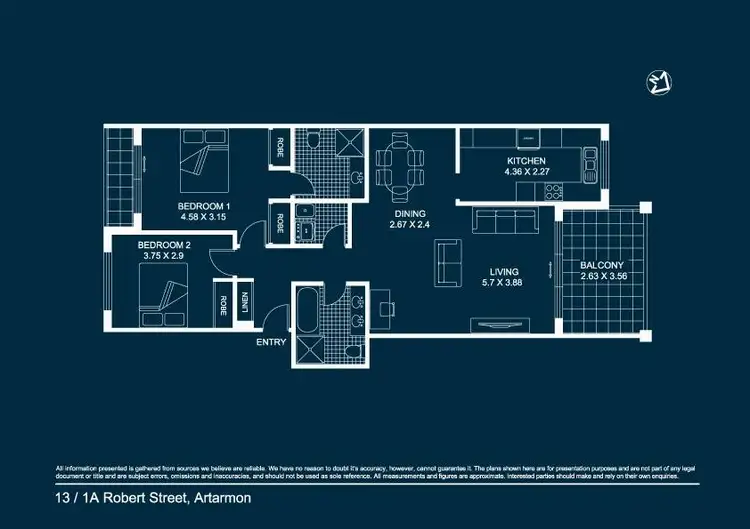 Floorplan of Homely apartment listing, 13/1A Robert Street, Artarmon NSW 2064