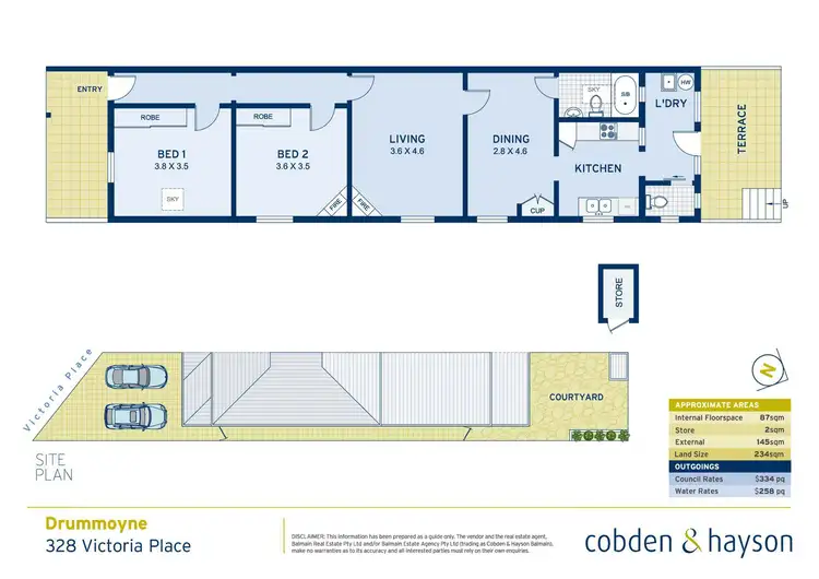 Floorplan of Homely semi-detached listing, 328 Victoria Place, Drummoyne NSW 2047
