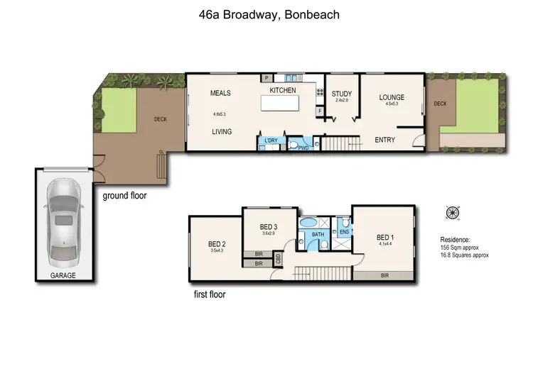 Floorplan of Homely townhouse listing, 46A Broadway, Bonbeach VIC 3196