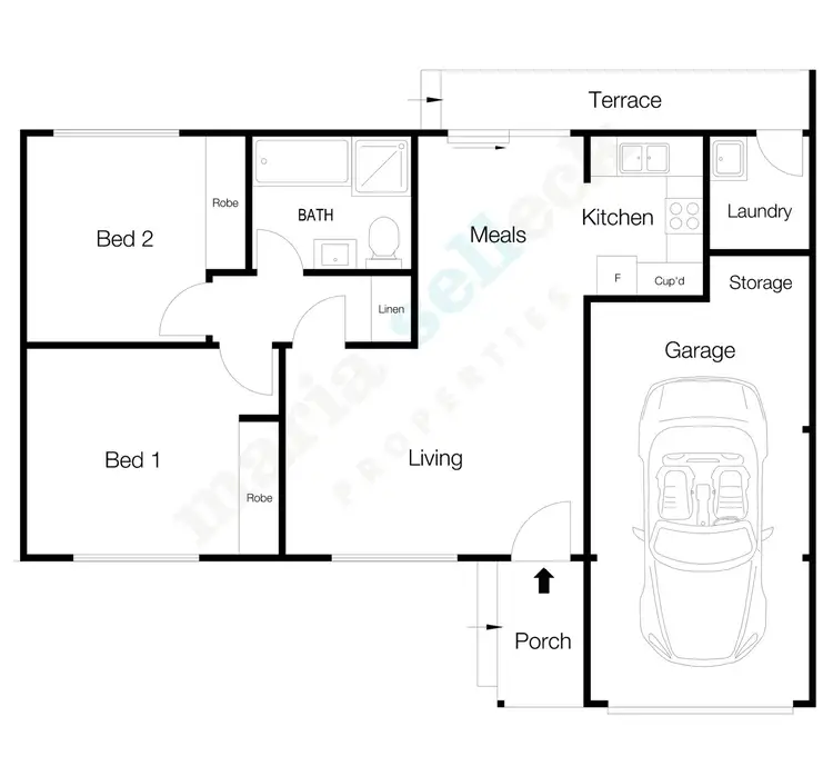 Floorplan of Homely townhouse listing, 1 Blandon Place, Holt ACT 2615