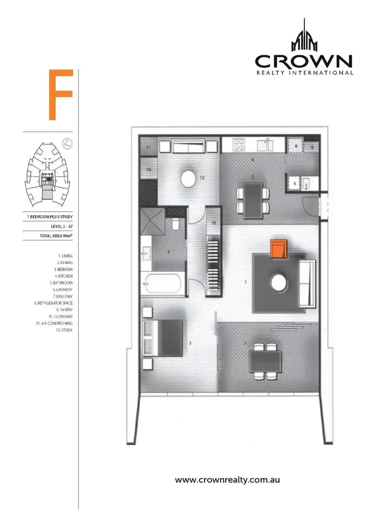 Floorplan of Homely apartment listing, Level 14/1410/'Q1' 9 Hamilton Avenue, Surfers Paradise QLD 4217