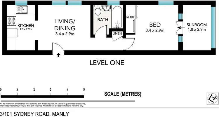 Floorplan of Homely apartment listing, 3/101 Sydney Road, Manly NSW 2095