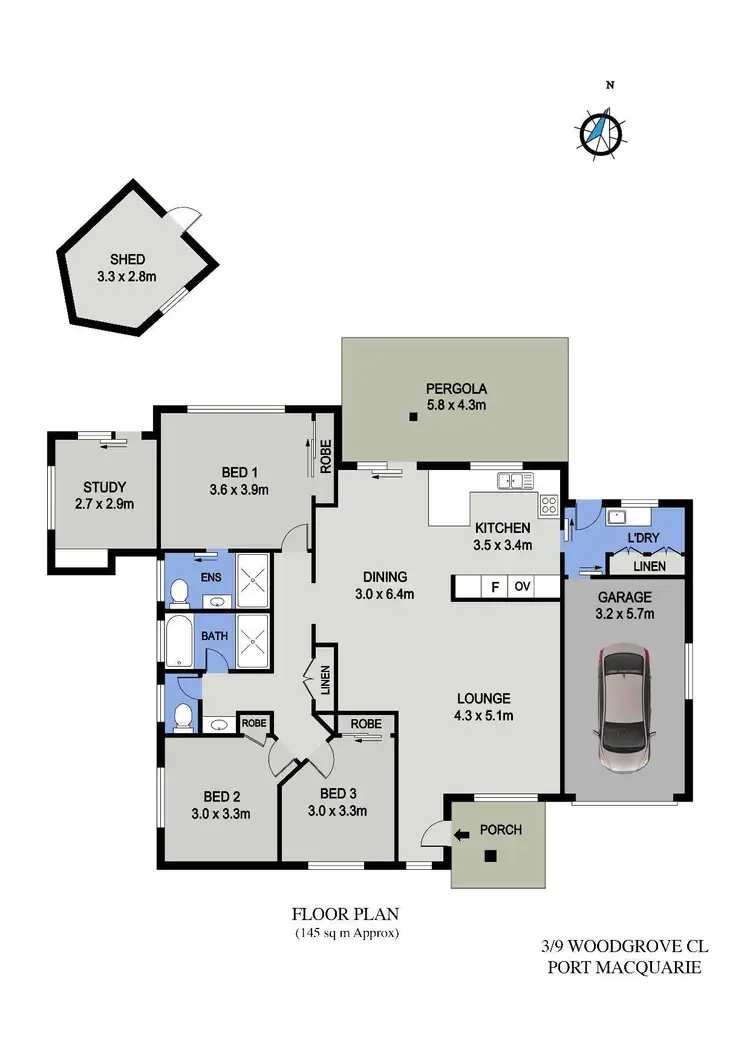 Floorplan of Homely villa listing, 3/9 Woodgrove Close, Port Macquarie NSW 2444