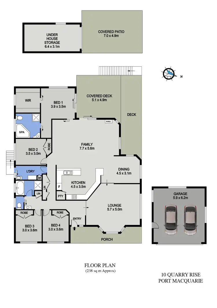 Floorplan of Homely house listing, 10 Quarry Rise, Port Macquarie NSW 2444