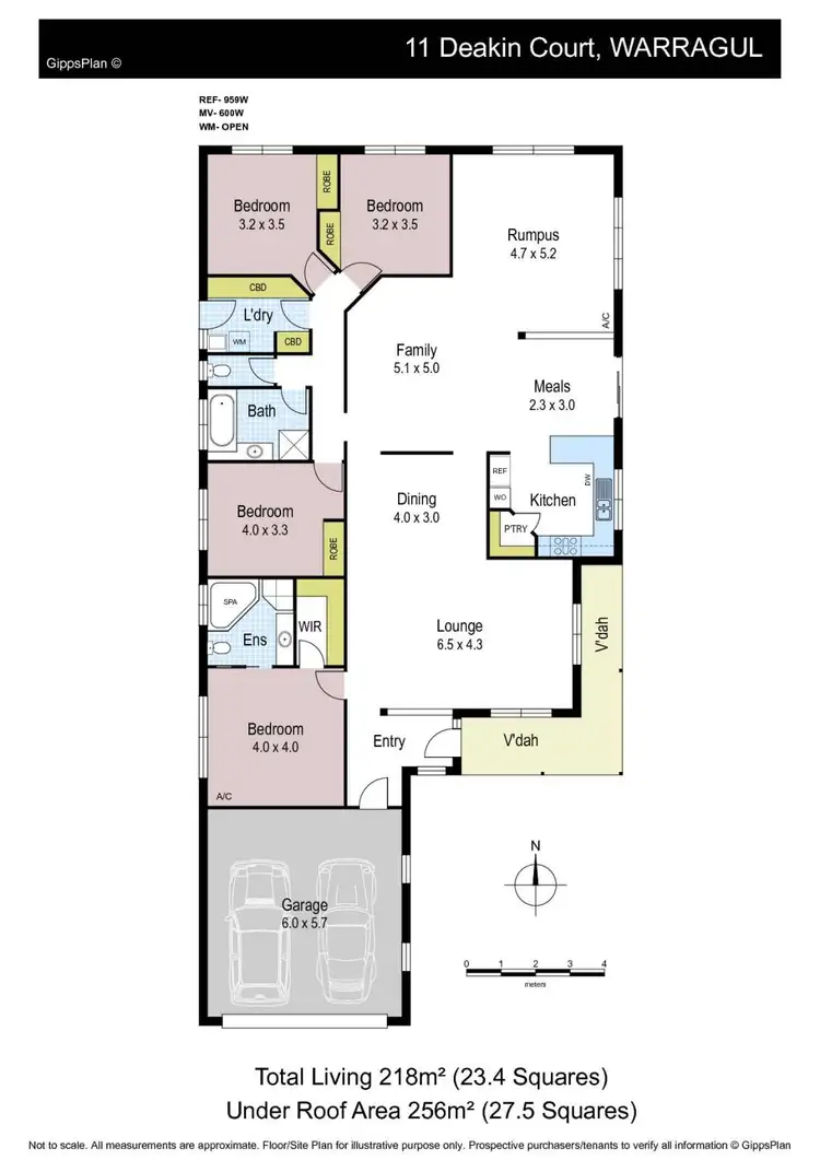 Floorplan of Homely house listing, 11 Deakin Court, Warragul VIC 3820