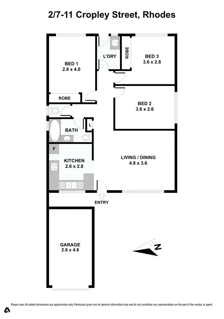 Floorplan of Homely villa listing, 2/7-11 Cropley Street, Rhodes NSW 2138