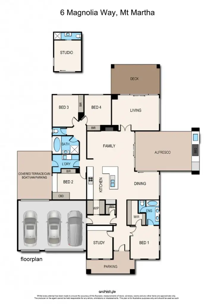 Floorplan of Homely house listing, 6 Magnolia Way, Mount Martha VIC 3934