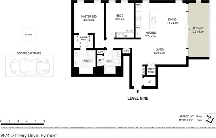 Floorplan of Homely apartment listing, 9F/4 Distillery Drive, Pyrmont NSW 2009
