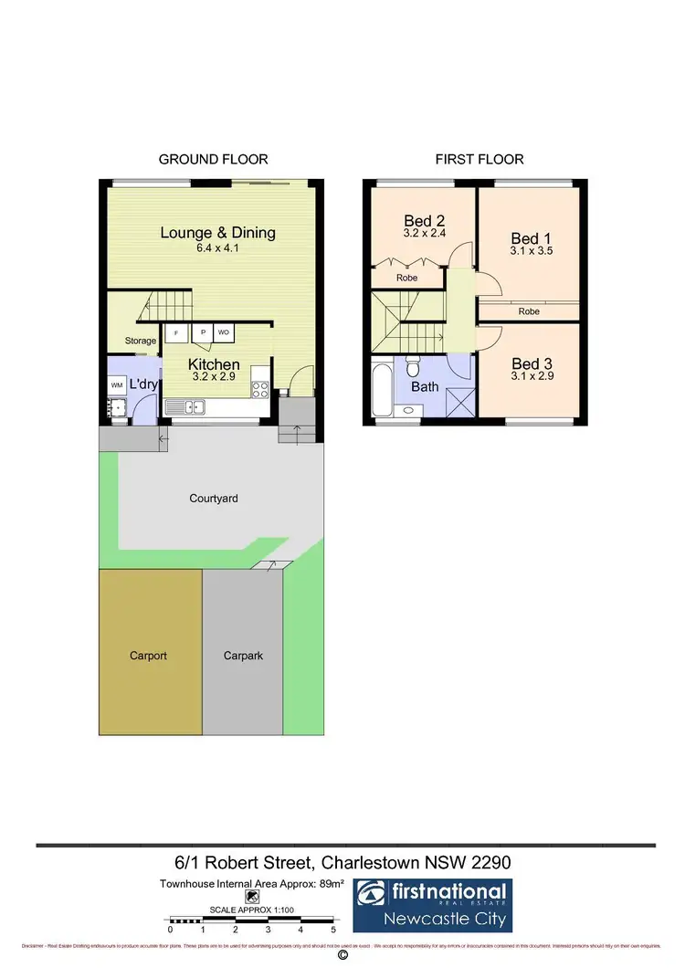 Floorplan of Homely townhouse listing, 6/1 Roberts Street, Charlestown NSW 2290
