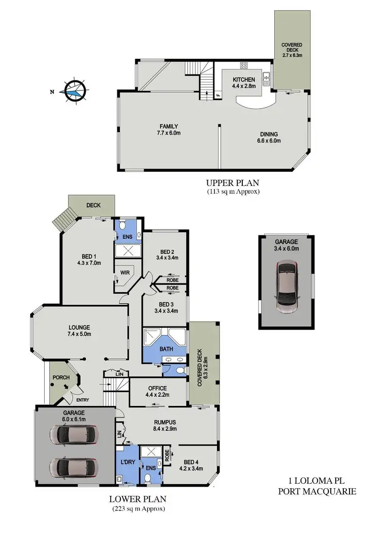 Floorplan of Homely house listing, 1 Loloma Place, Port Macquarie NSW 2444
