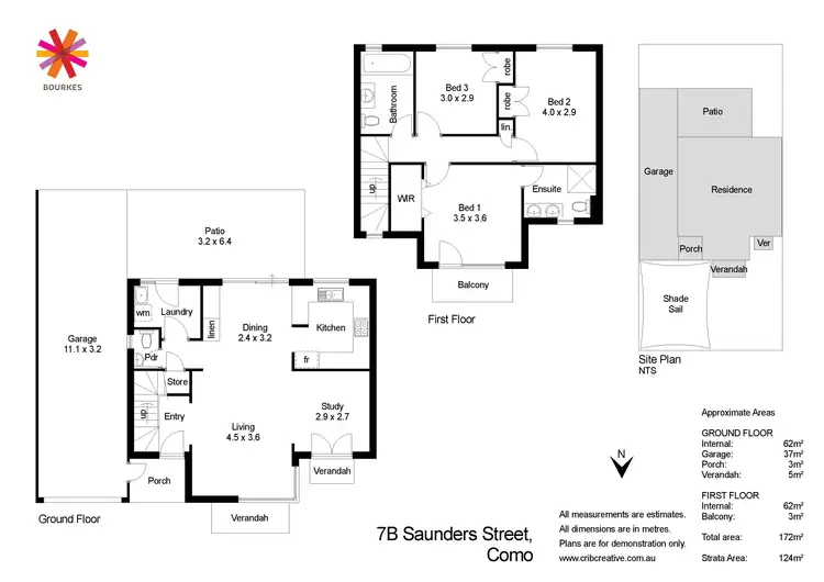 Floorplan of Homely townhouse listing, 7B Saunders Street, Como WA 6152