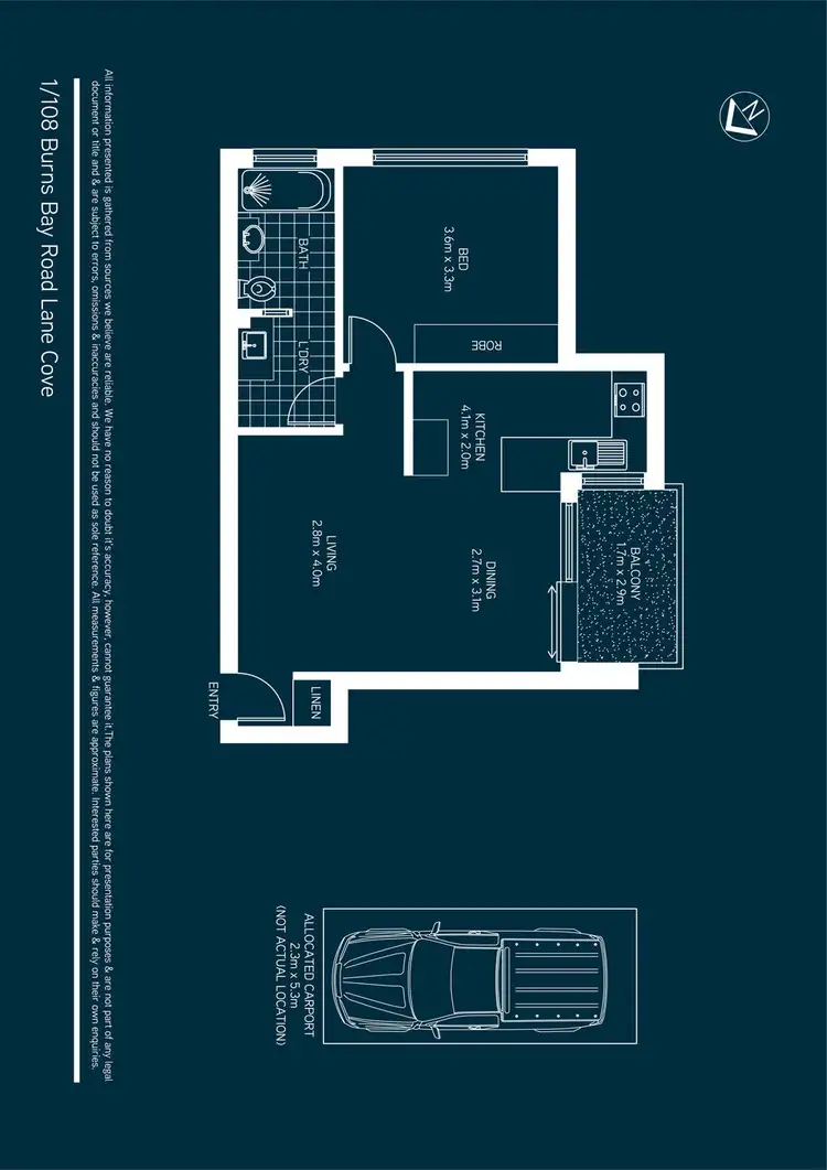Floorplan of Homely apartment listing, 1/108-110 Burns Bay Road, Lane Cove NSW 2066