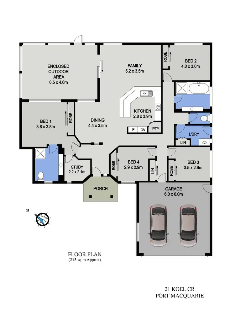 Floorplan of Homely house listing, 21 Koel Crescent, Port Macquarie NSW 2444