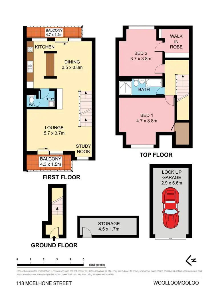 Floorplan of Homely townhouse listing, 118 McElhone Street, Woolloomooloo NSW 2011