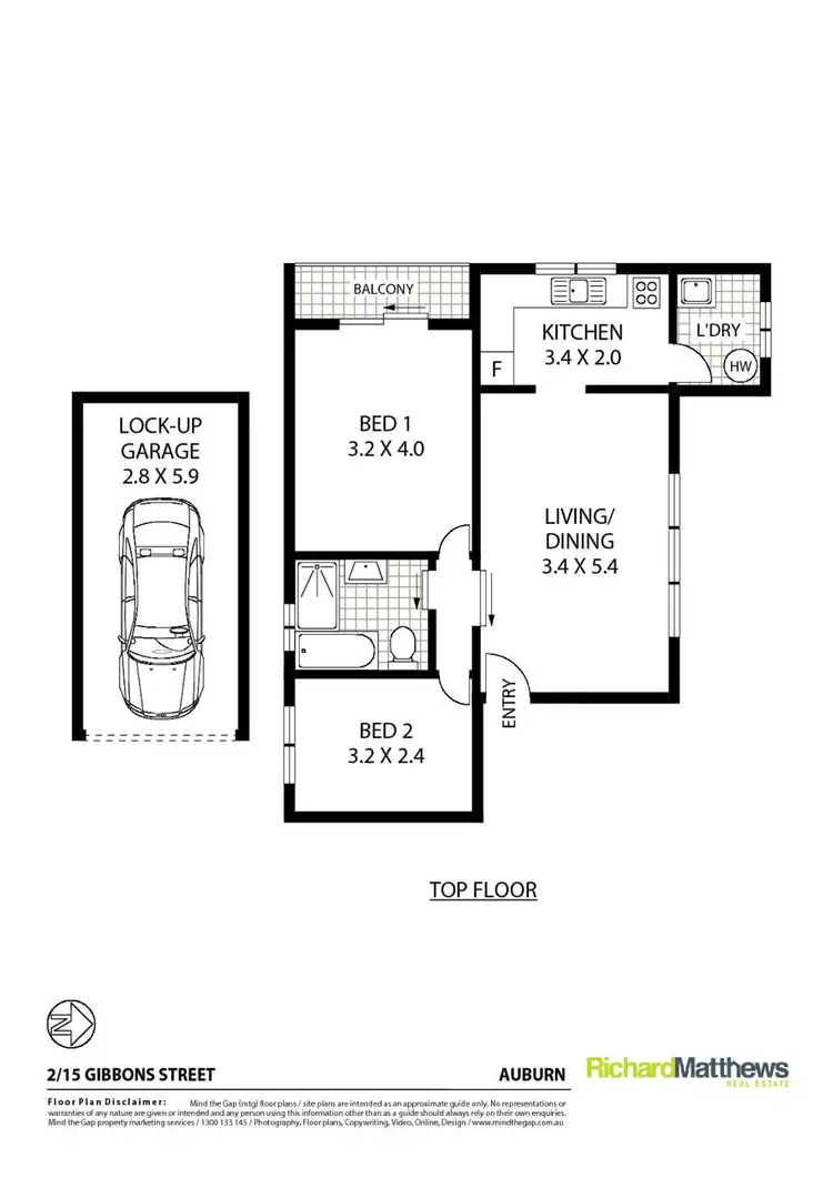 Floorplan of Homely apartment listing, 2/15 Gibbons Street, Auburn NSW 2144