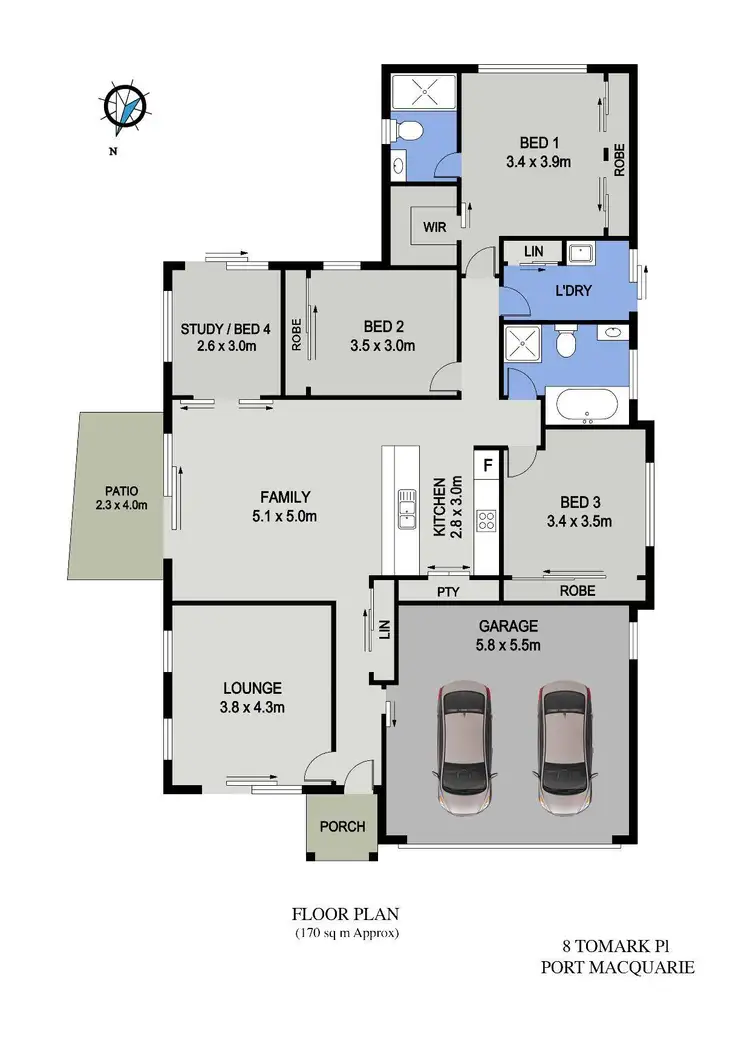Floorplan of Homely house listing, 8 Tomark Place, Port Macquarie NSW 2444