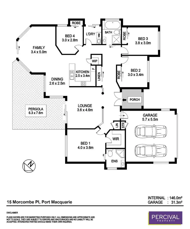 Floorplan of Homely house listing, 15 Morcombe Place, Port Macquarie NSW 2444