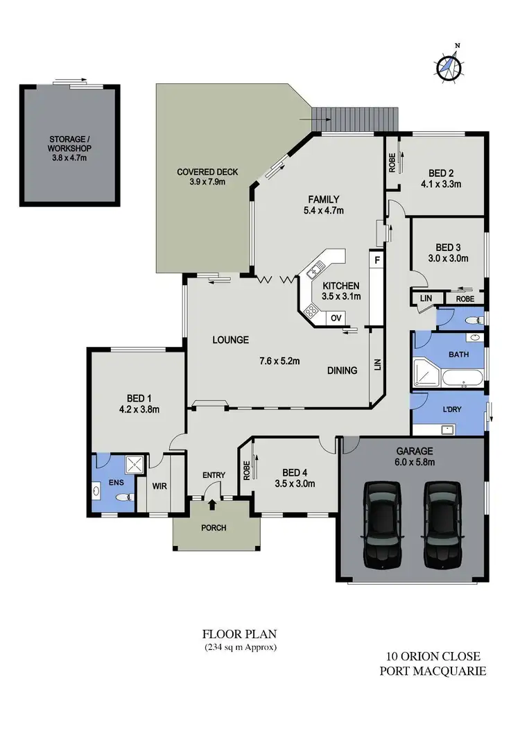 Floorplan of Homely house listing, 10 Orion Close, Port Macquarie NSW 2444