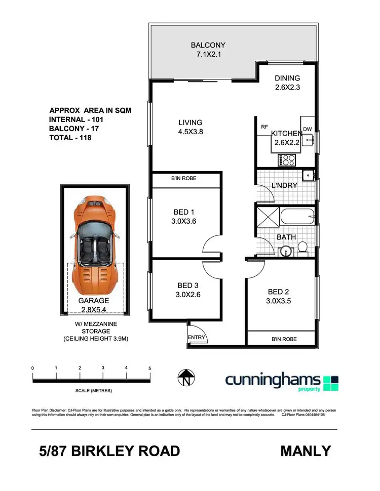 Floorplan of Homely unit listing, 5/87 Birkley Road, Manly NSW 2095