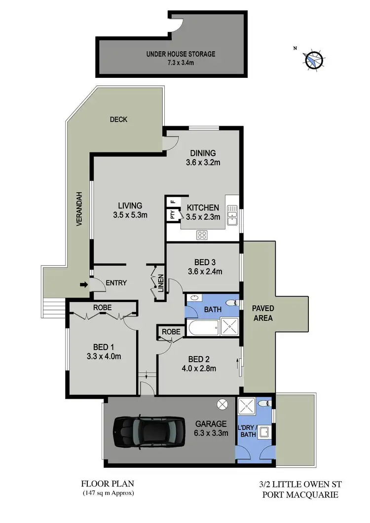 Floorplan of Homely villa listing, 3/2 Little Owen Street, Port Macquarie NSW 2444