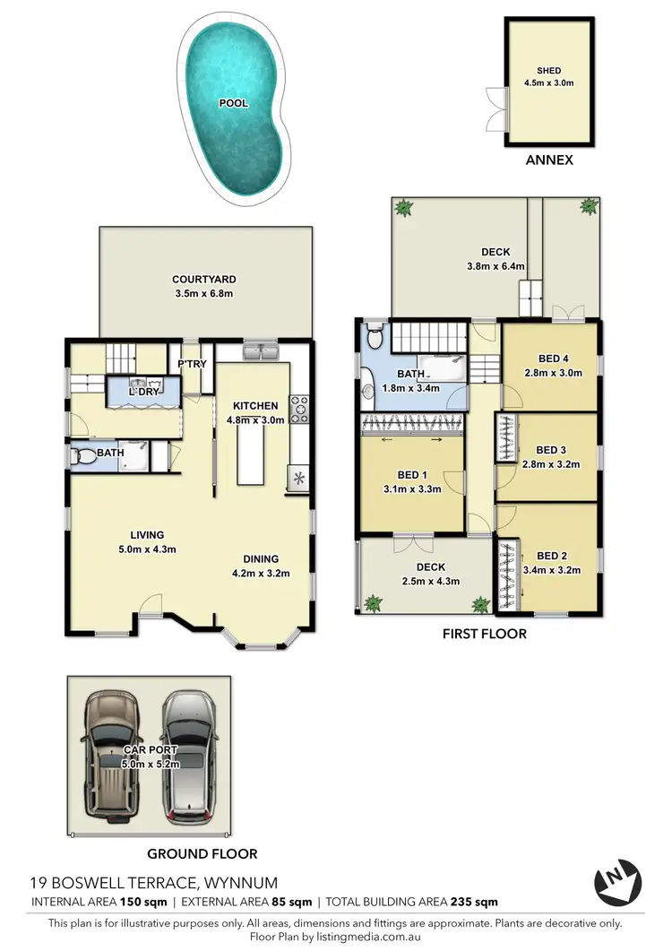 Floorplan of Homely house listing, 19 Boswell Terrace, Wynnum QLD 4178