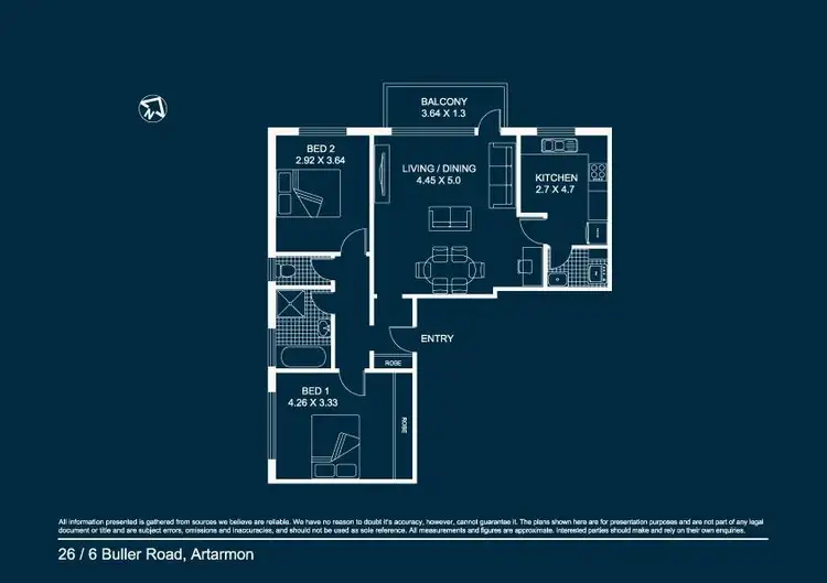 Floorplan of Homely apartment listing, 26/6 Buller Road, Artarmon NSW 2064