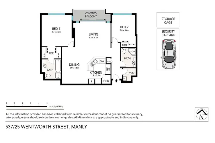 Floorplan of Homely apartment listing, 537/25 Wentworth Street, Manly NSW 2095