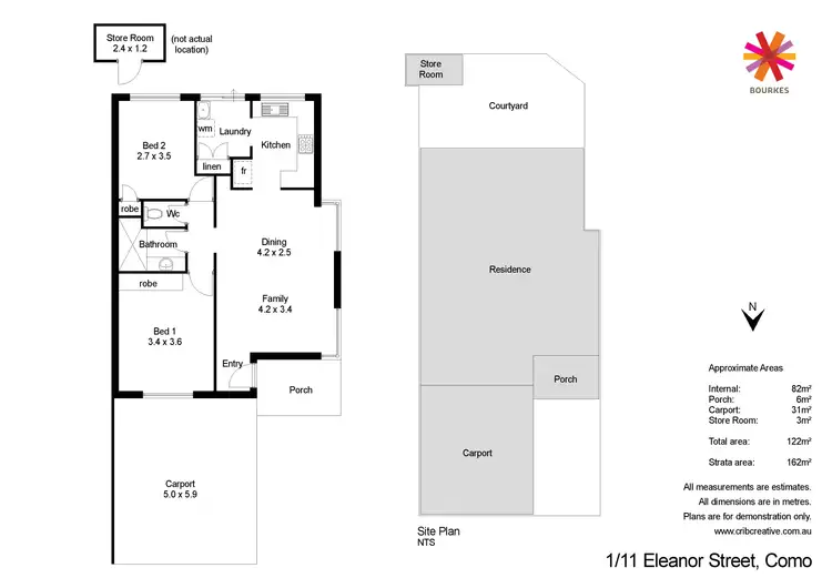 Floorplan of Homely villa listing, 1/11 Eleanor Street, Como WA 6152