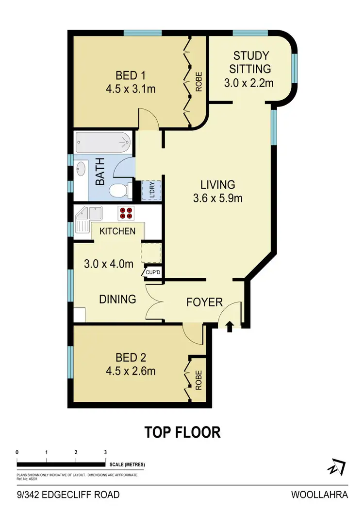 Floorplan of Homely apartment listing, 9/342 Edgecliff Road, Woollahra NSW 2025
