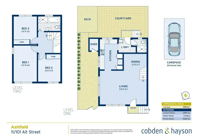 Floorplan of Homely townhouse listing, 11/101 Alt Street, Ashfield NSW 2131