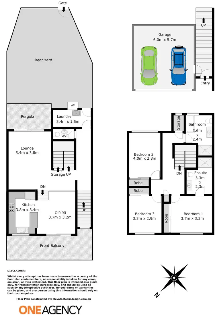 Floorplan of Homely townhouse listing, 1/45 Hobart Place, Illawong NSW 2234