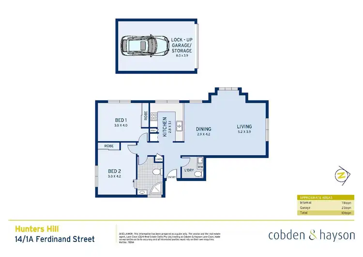 Floorplan of Homely apartment listing, 14/1a Ferdinand Street, Hunters Hill NSW 2110