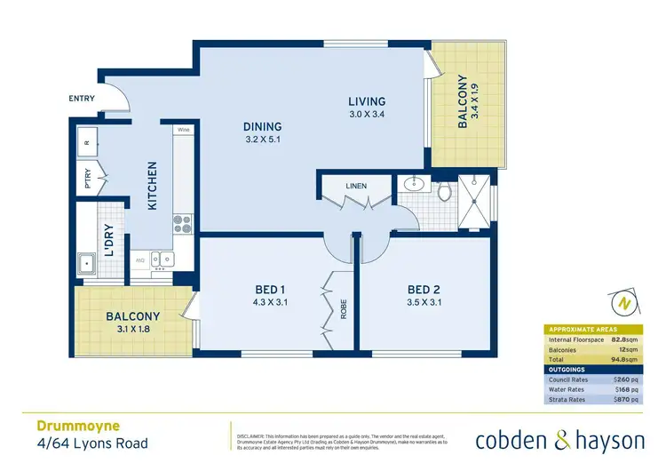Floorplan of Homely apartment listing, 4/64 Lyons Road, Drummoyne NSW 2047