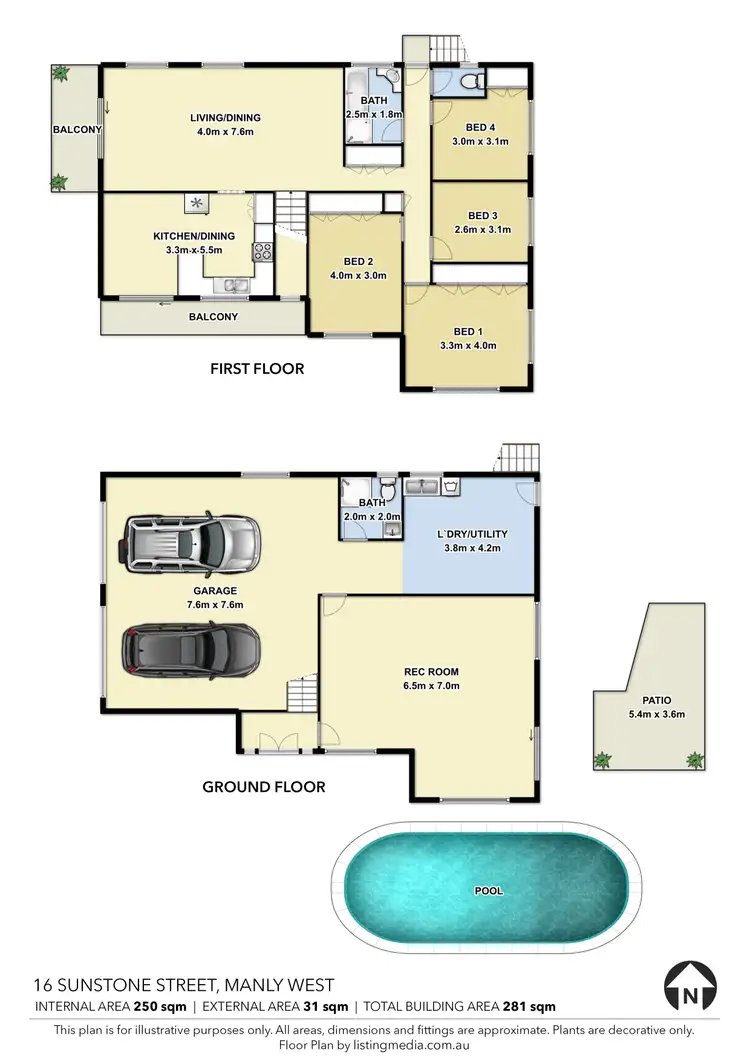 Floorplan of Homely house listing, 16 Sunstone Street, Manly West QLD 4179