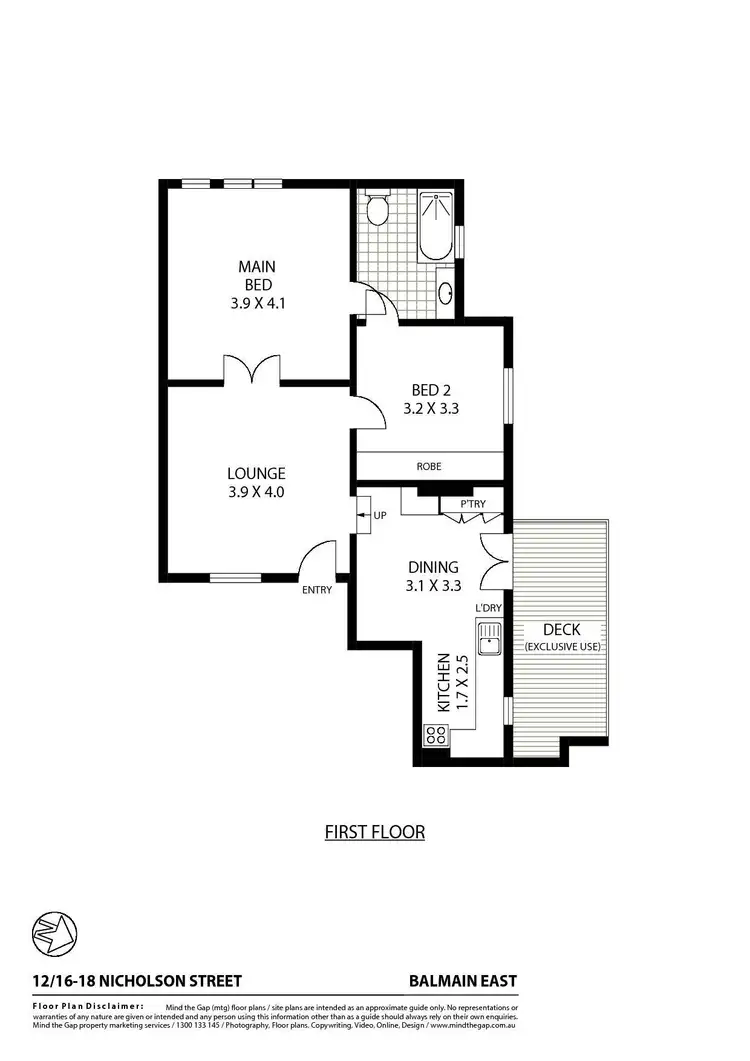 Floorplan of Homely apartment listing, 12/16-18 Nicholson Street, Balmain East NSW 2041
