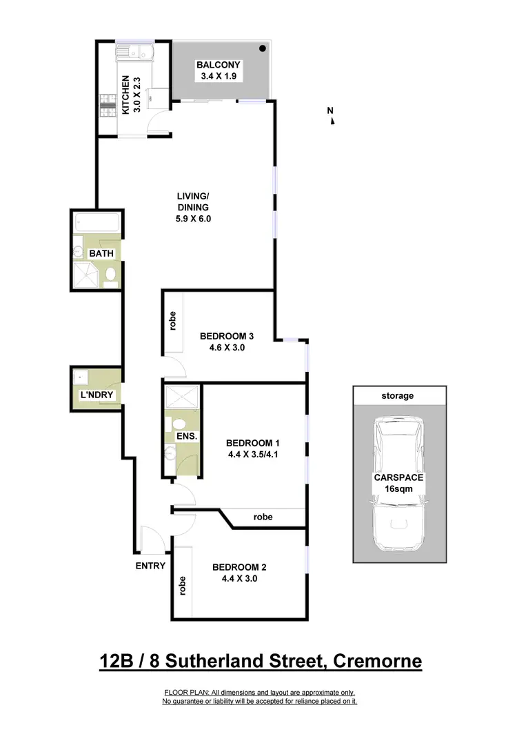Floorplan of Homely apartment listing, 12b/8 Sutherland Street, Cremorne NSW 2090