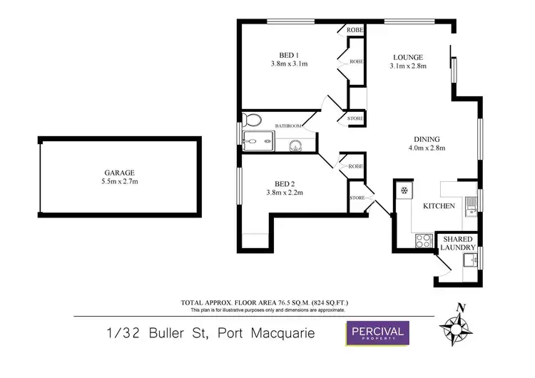 Floorplan of Homely unit listing, 1/32 Buller Street, Port Macquarie NSW 2444