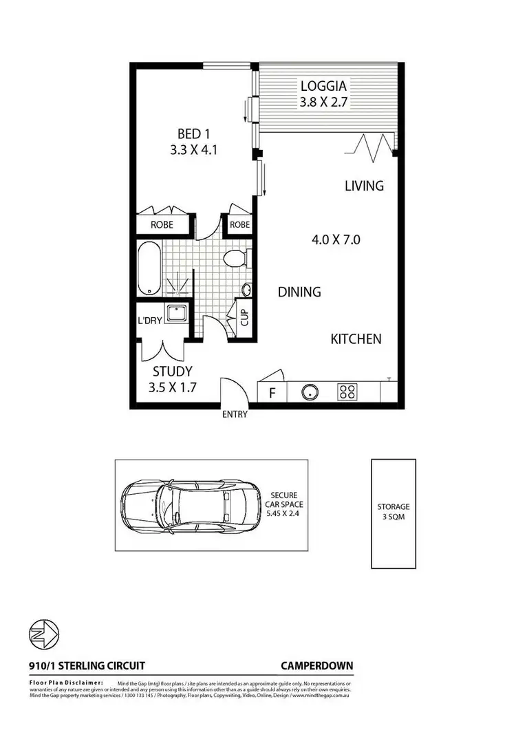 Floorplan of Homely apartment listing, 910/1 Sterling Circuit, Camperdown NSW 2050