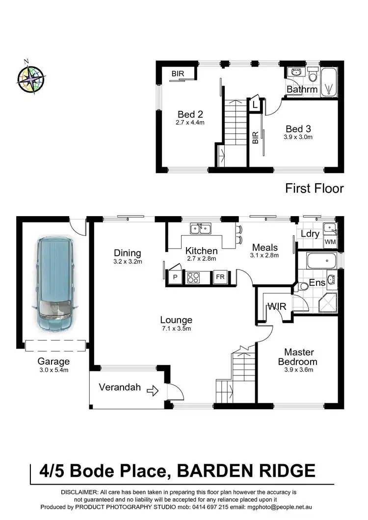 Floorplan of Homely semi-detached listing, 4/5 Bode Place, Barden Ridge NSW 2234