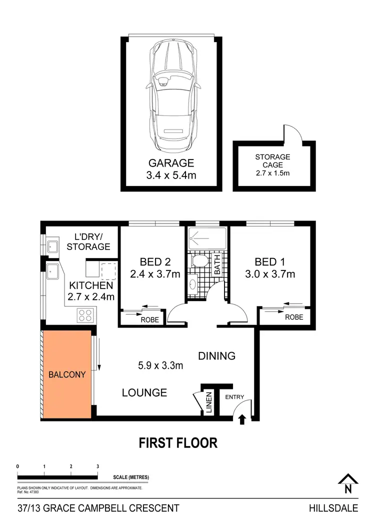 Floorplan of Homely apartment listing, 37/13 Grace Campbell Crescent, Hillsdale NSW 2036