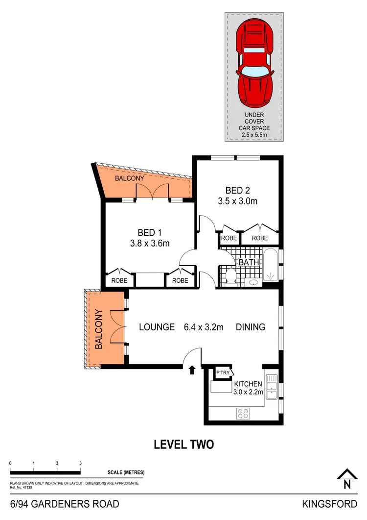 Floorplan of Homely apartment listing, 6/94 Gardeners Road, Kingsford NSW 2032
